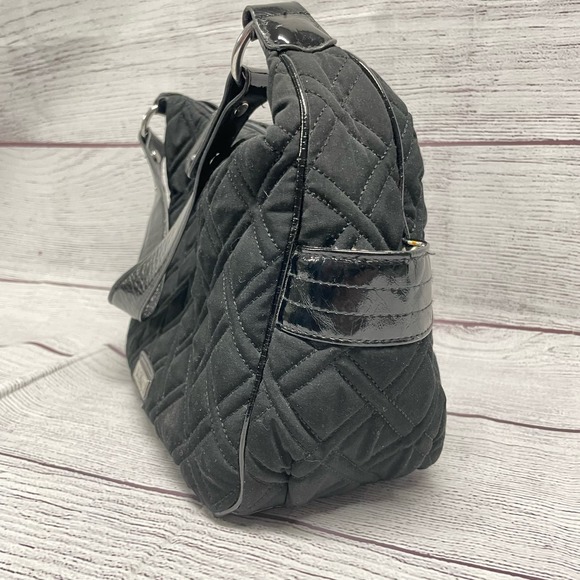 Vera Bradley Black Quilted Microfiber Shoulder Bag with Patented Leather Strap - Picture 12 of 14